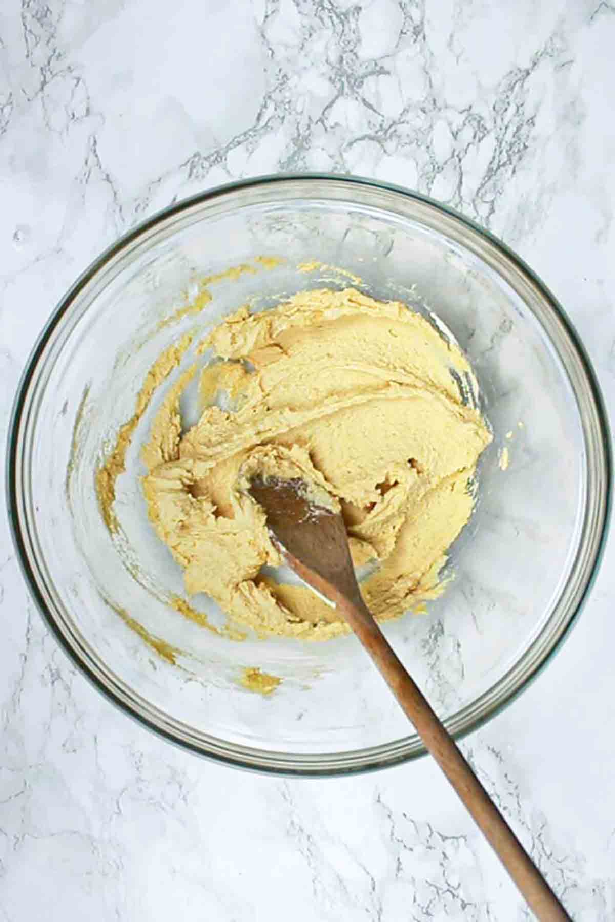 Vegan Margarine Mixed With Sugar In A Bowl