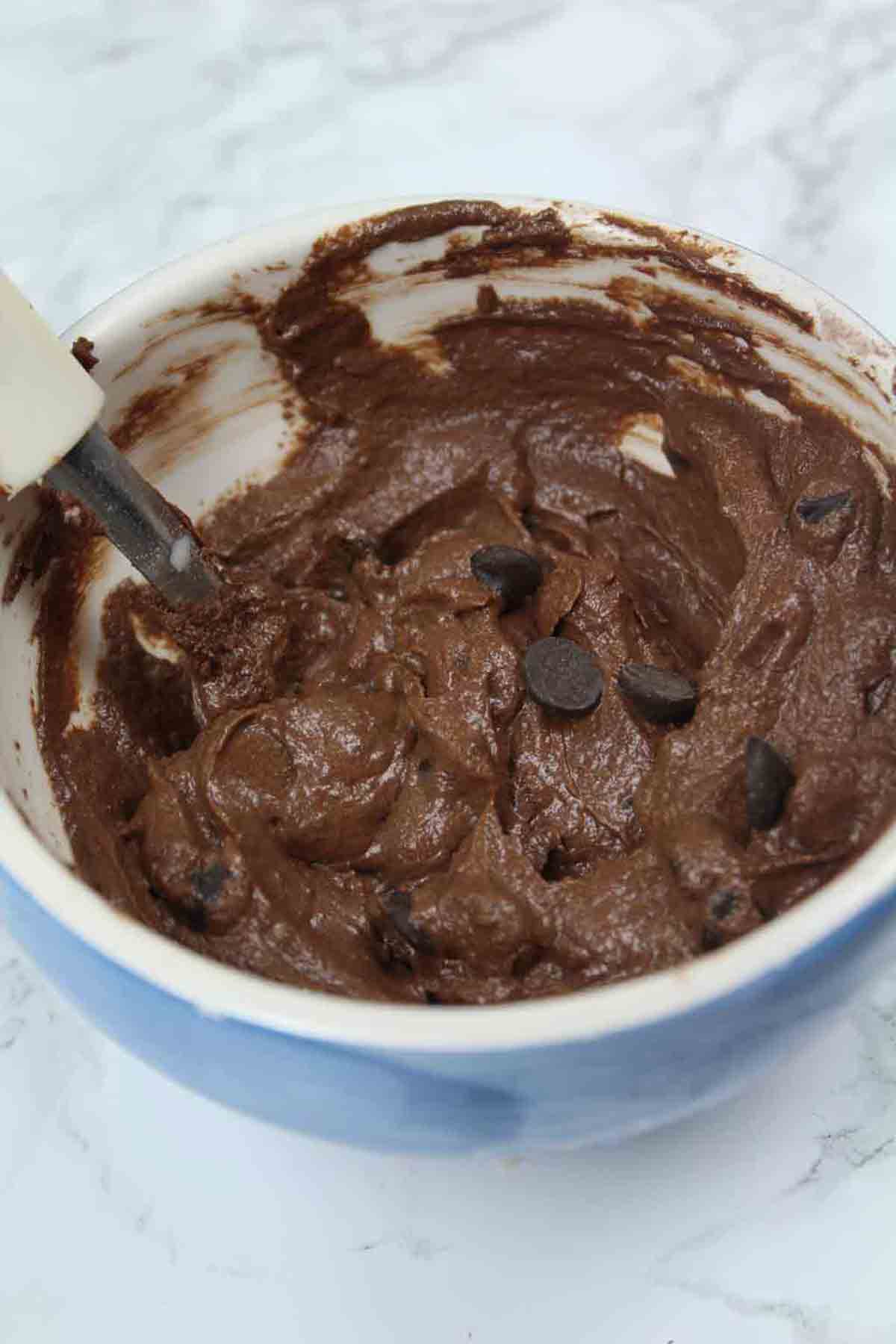 Brownie Batter In A Small Bowl