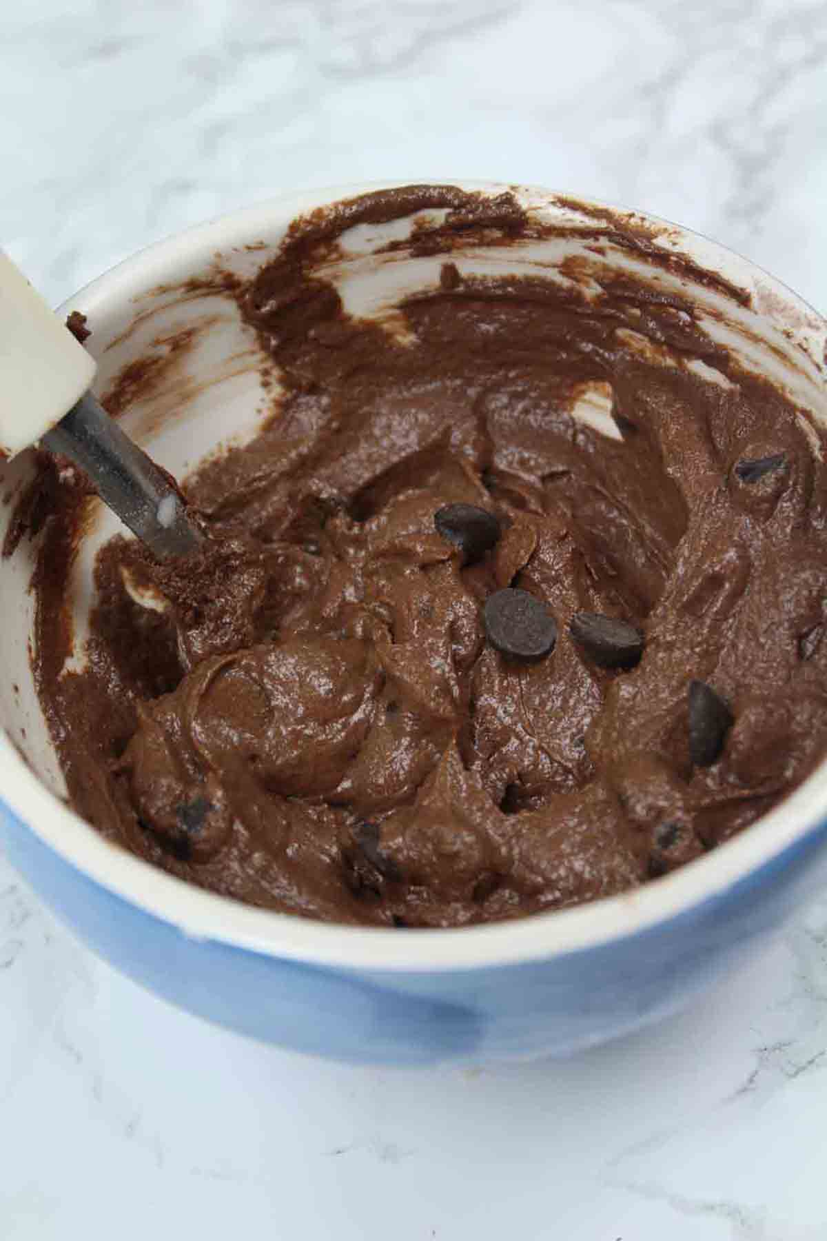 Chocolate Batter In A Small Bowl