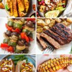 Image Collage Of 6 Different Vegan Bbq And Grill Recipes