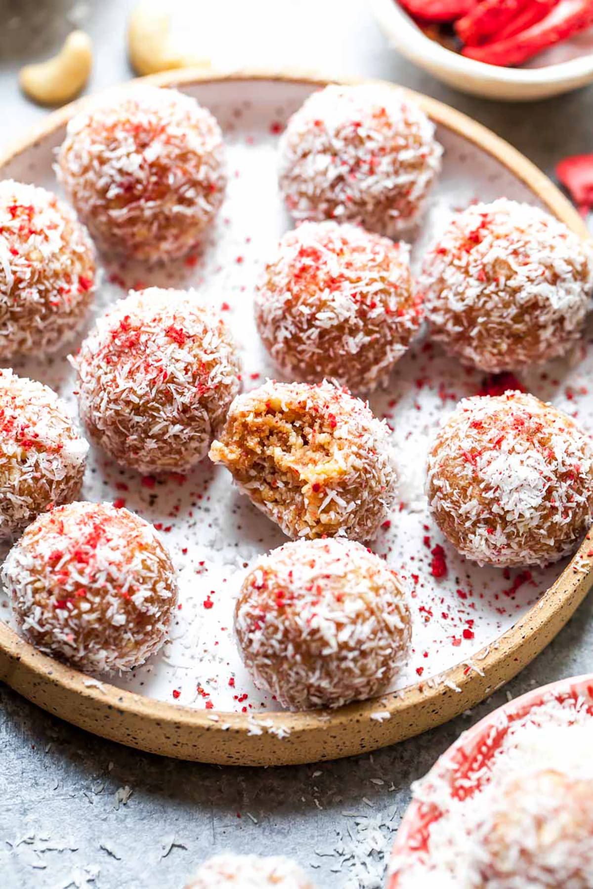 Vegan Strawberry Energy Balls For Baby Shower