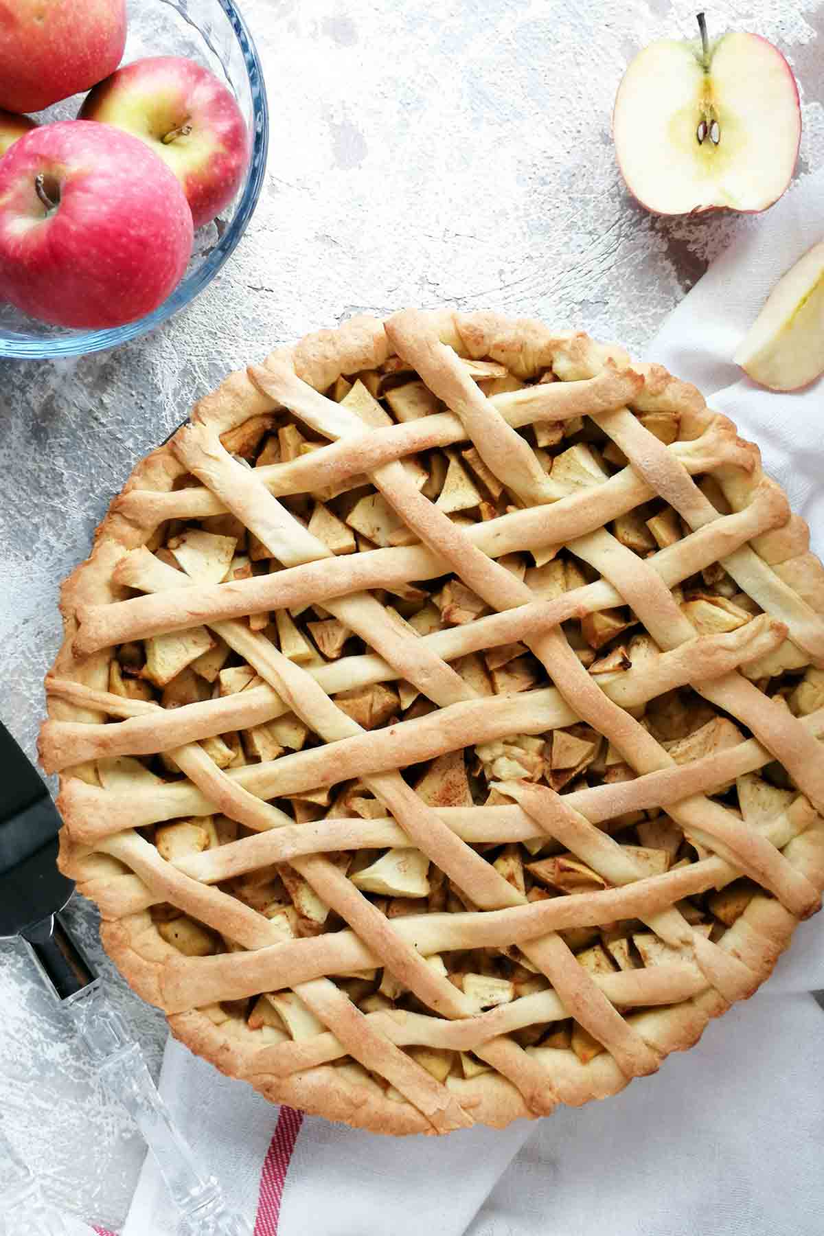 Apple Pie With Lattice Pattern On Top