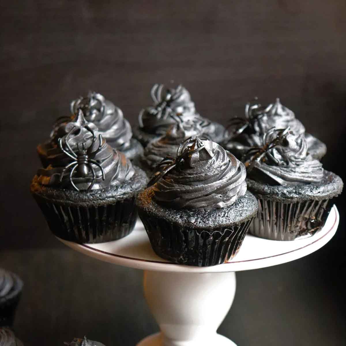Black Vegan Halloween Cupcakes