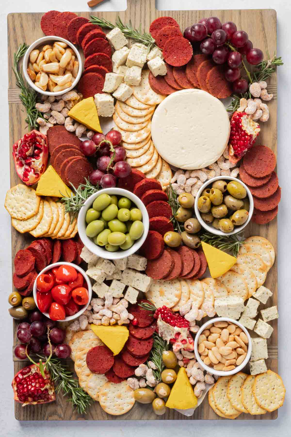 Christmas Party Snacking Food On A Board