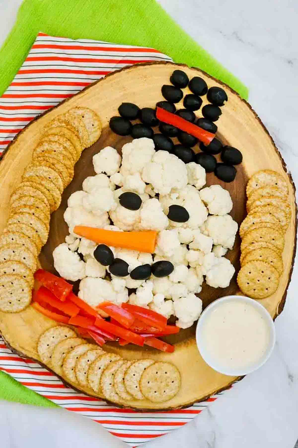 Christmas Snowman Buffet Veggie Platter