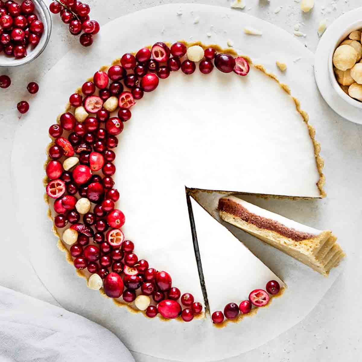 Cranberry White Chocolate Tart Vegan Thanksgiving Dessert