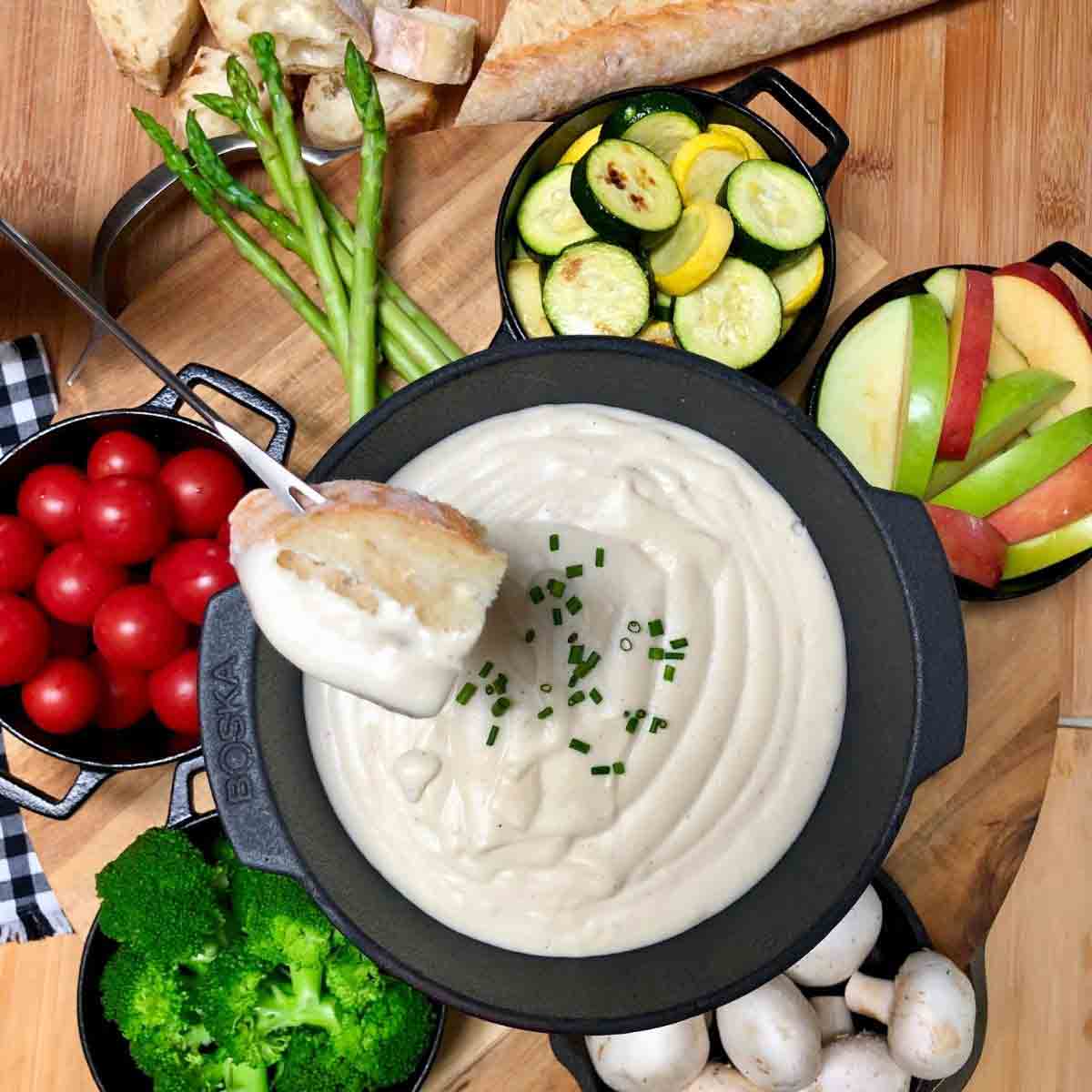 Dairy Free Christmas Cheese Fondue