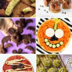 Image Collage Of 6 Vegan Halloween Party Foods