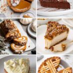 Image Collage Of 6 Vegan Thanksgiving Desserts