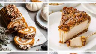 Image Collage Of 6 Vegan Thanksgiving Desserts