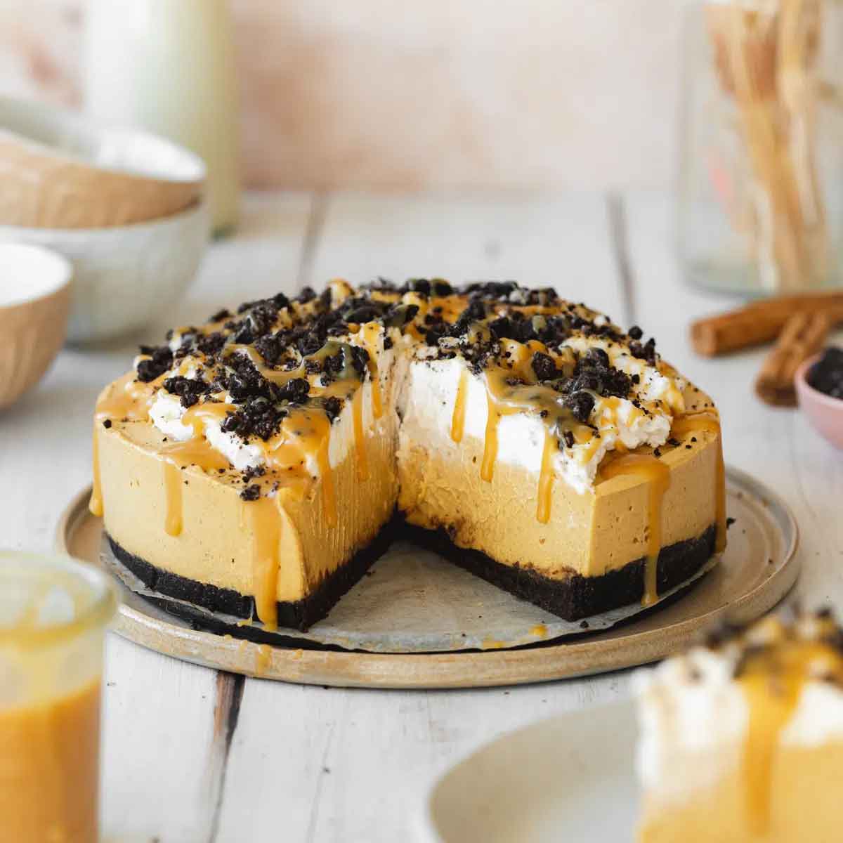 No Bake Vegan Pumpkin Cheesecake