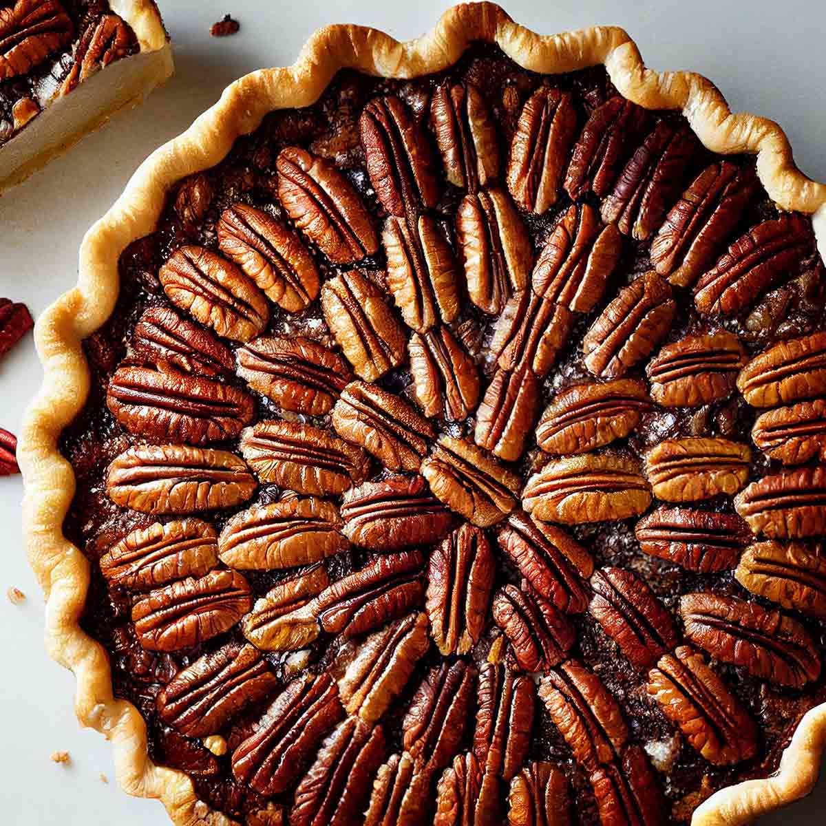 Overhead Image Of Pecan Pie 