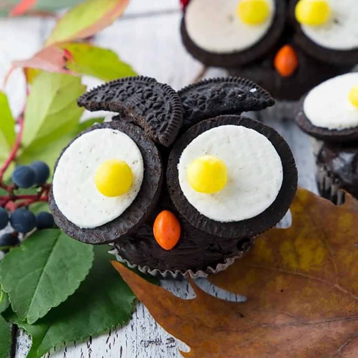 Vegan Halloween Desserts Owl Cupcakes