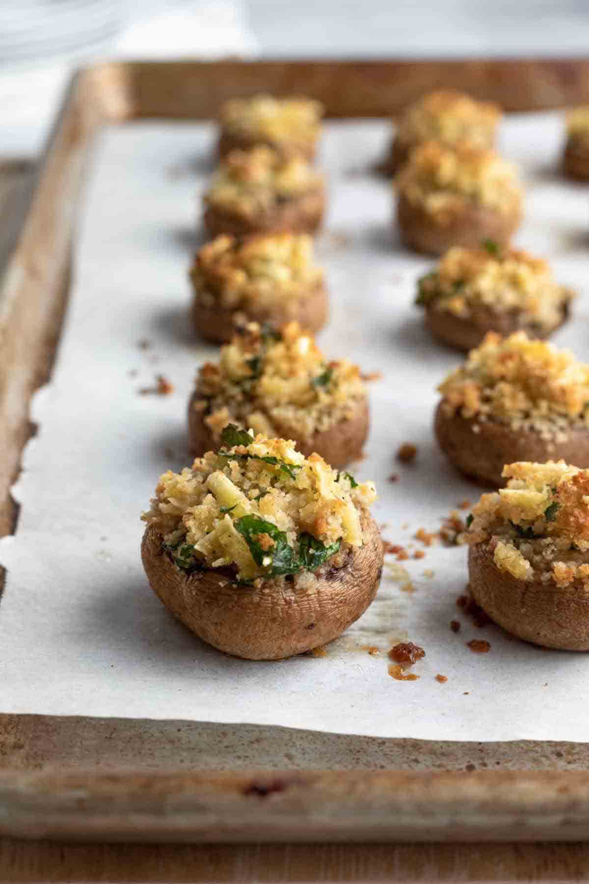 Vegan Stuffed Mushrooms Christmas Party Food