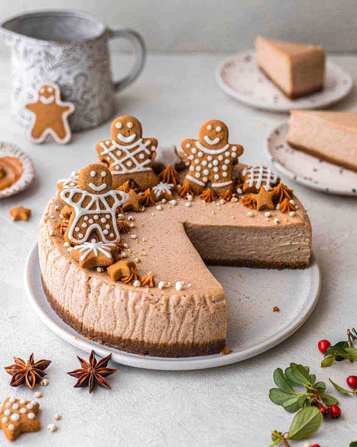 Baked Vegan Gingerbread Cheesecake