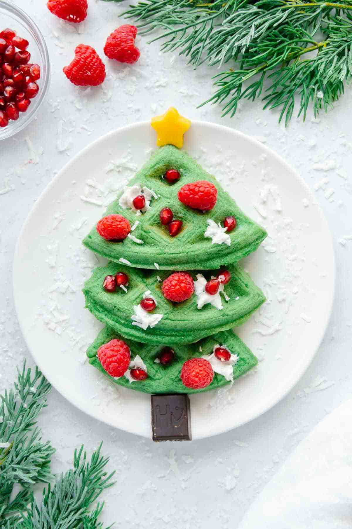 Christmas Tree Waffles