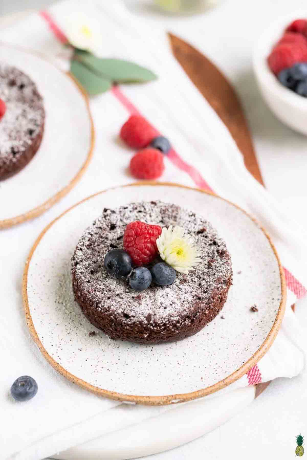 Healthy Vegan Single Serve Chocolate Cake Dessert