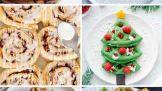 Image Collage Of 6 Vegan Christmas Brunch Ideas