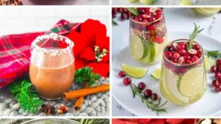Image Collage Of 6 Vegan Christmas Cocktails