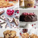 Image Collage Of 6 Vegan Cranberry Desserts