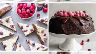 Image Collage Of 6 Vegan Cranberry Desserts