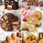 Image Collage Of 6 Vegan Gingerbread Desserts