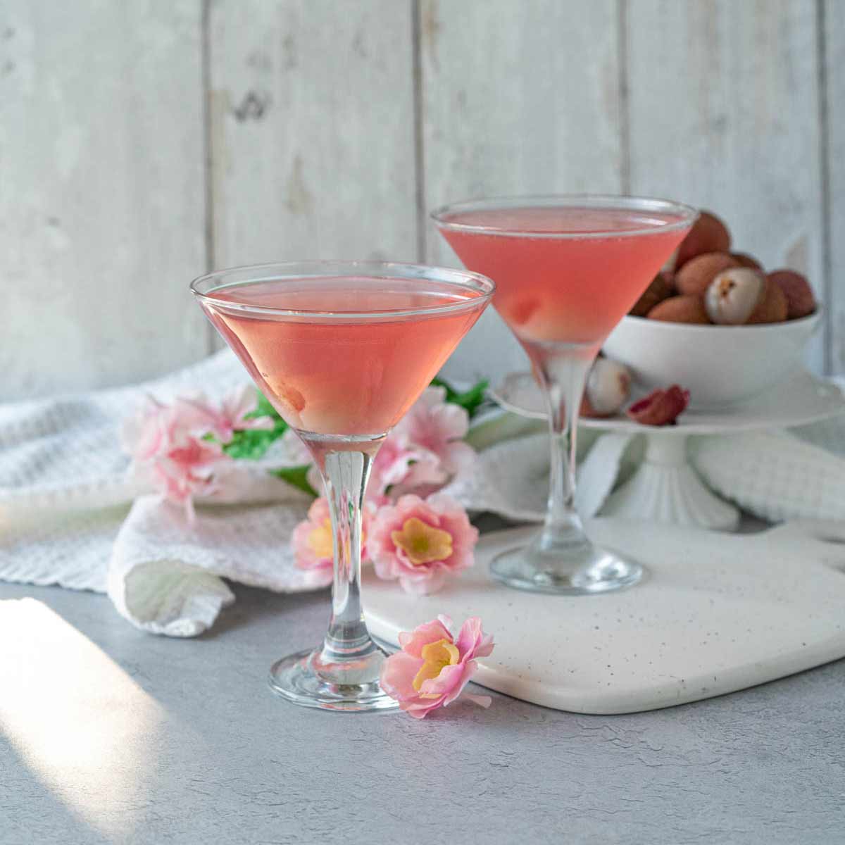 Lychee Martini Non Alcoholic Vegan Cocktail