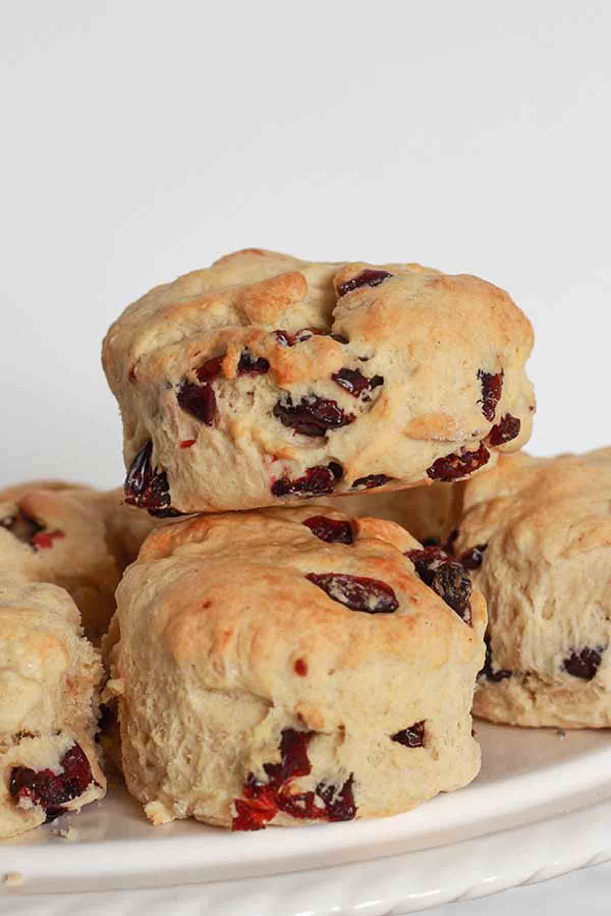 Plate Of Vegan Cranberry Scones