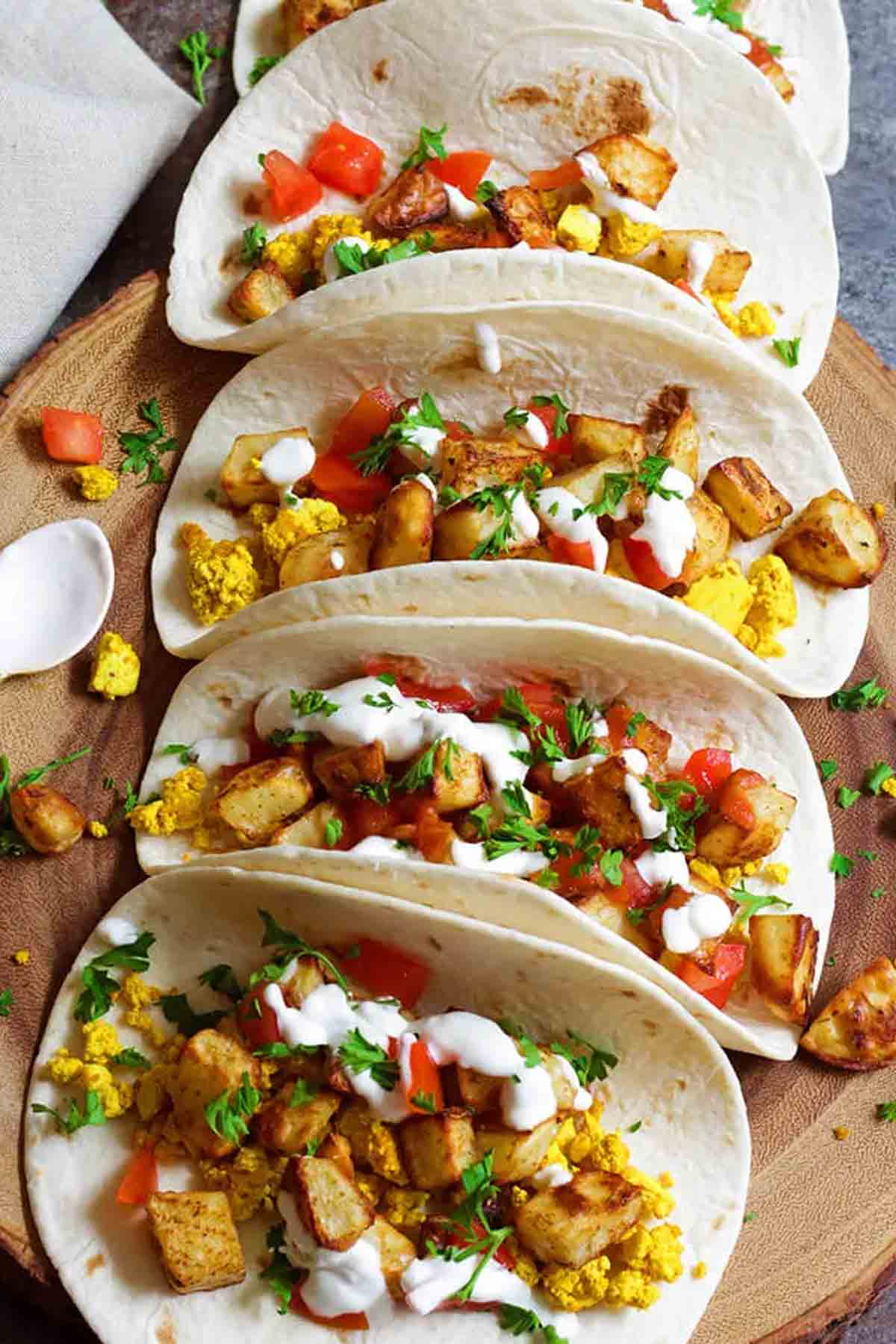 vegan Potato Breakfast Tacos for christmas brunch
