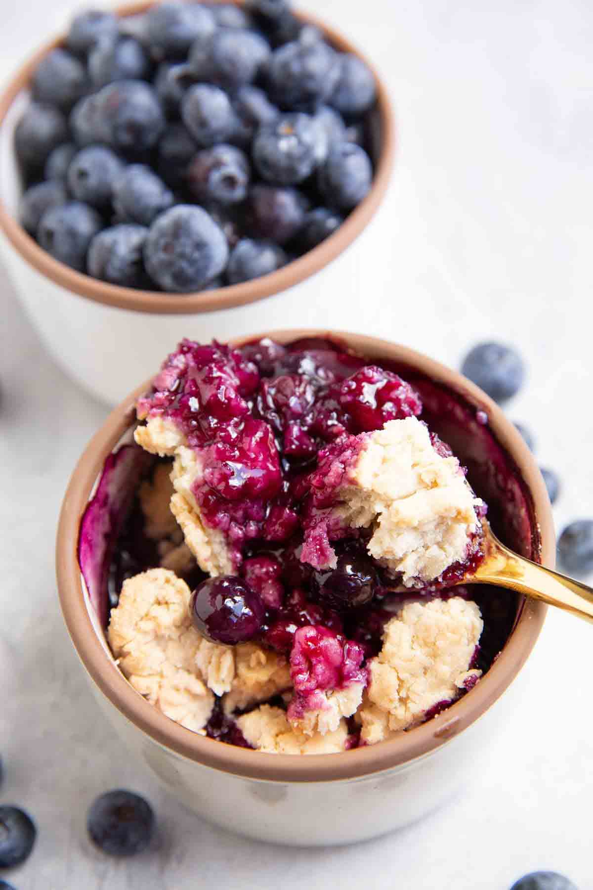 Single Serving Blueberry Cobbler