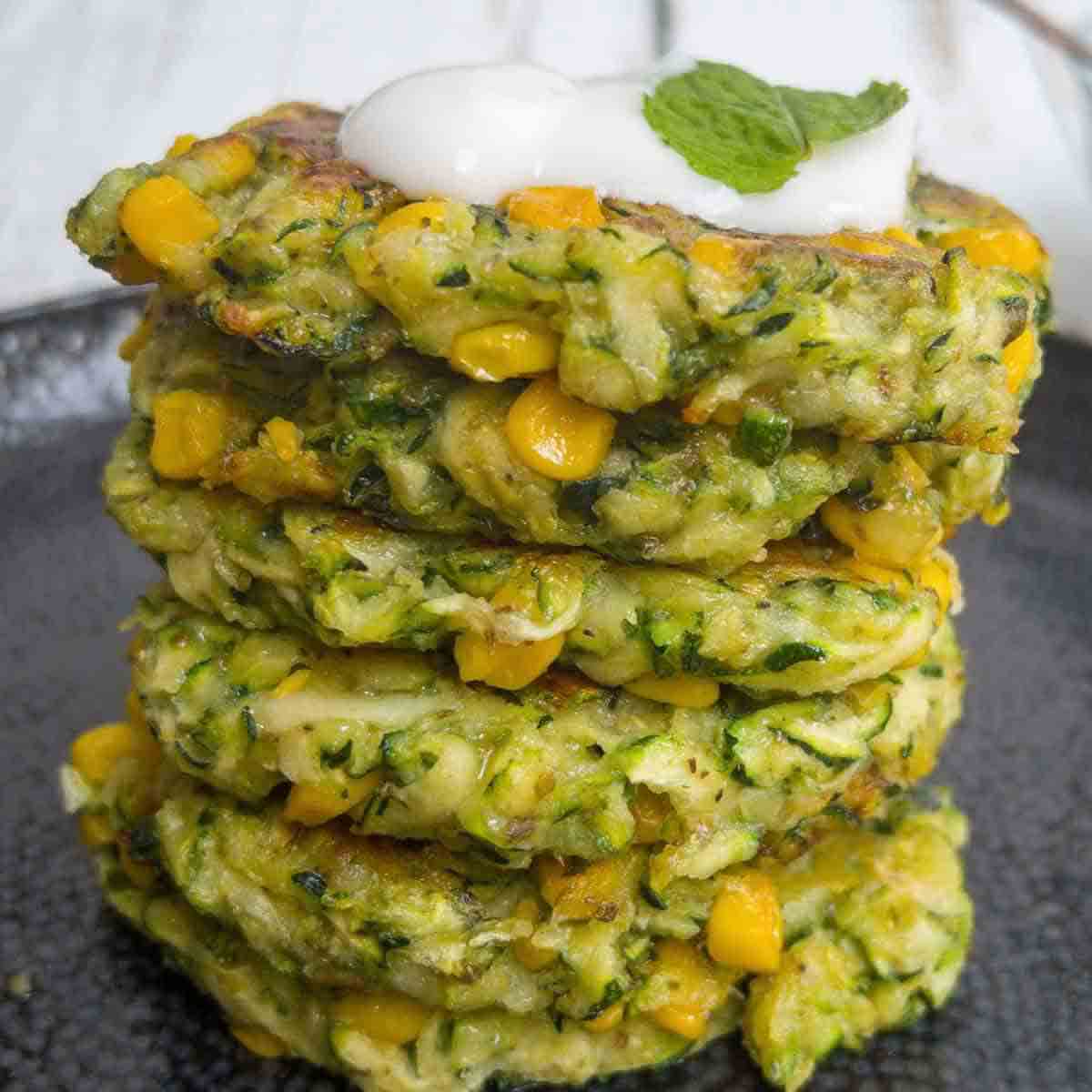 Stack Of Vegan Fritters Christmas Brunch Ideas