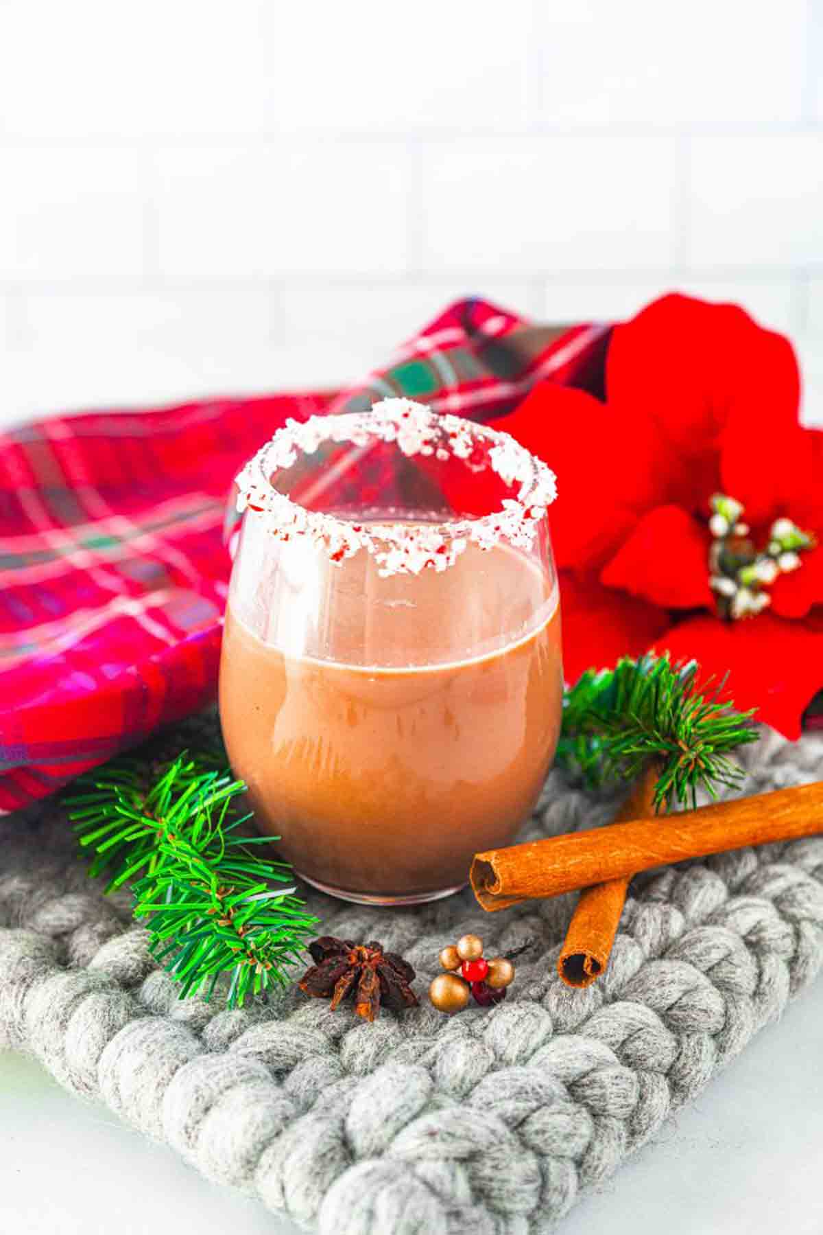 Vegan Chocolate Peppermint Christmas Cocktail