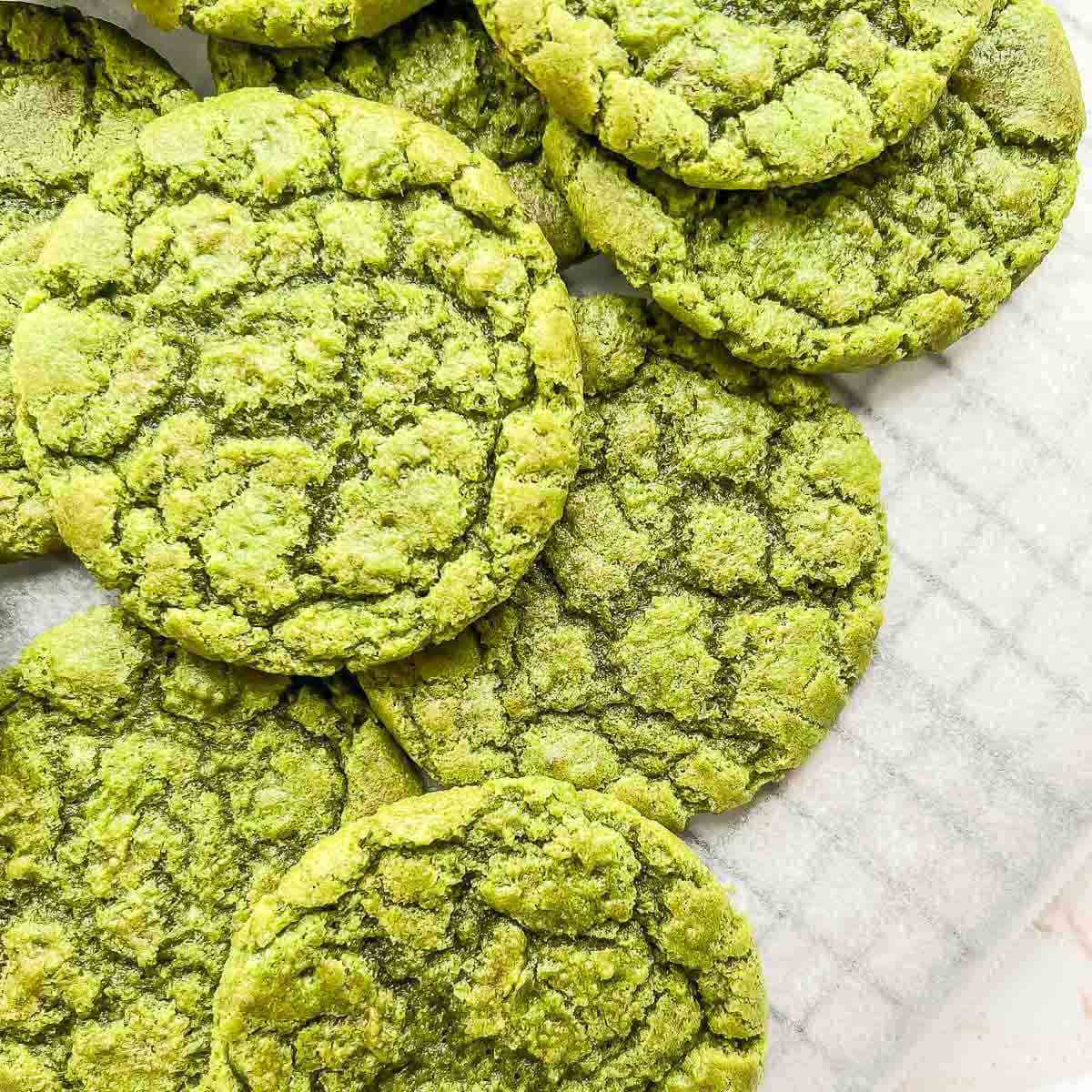 Vegan Matcha Grinch Cookies