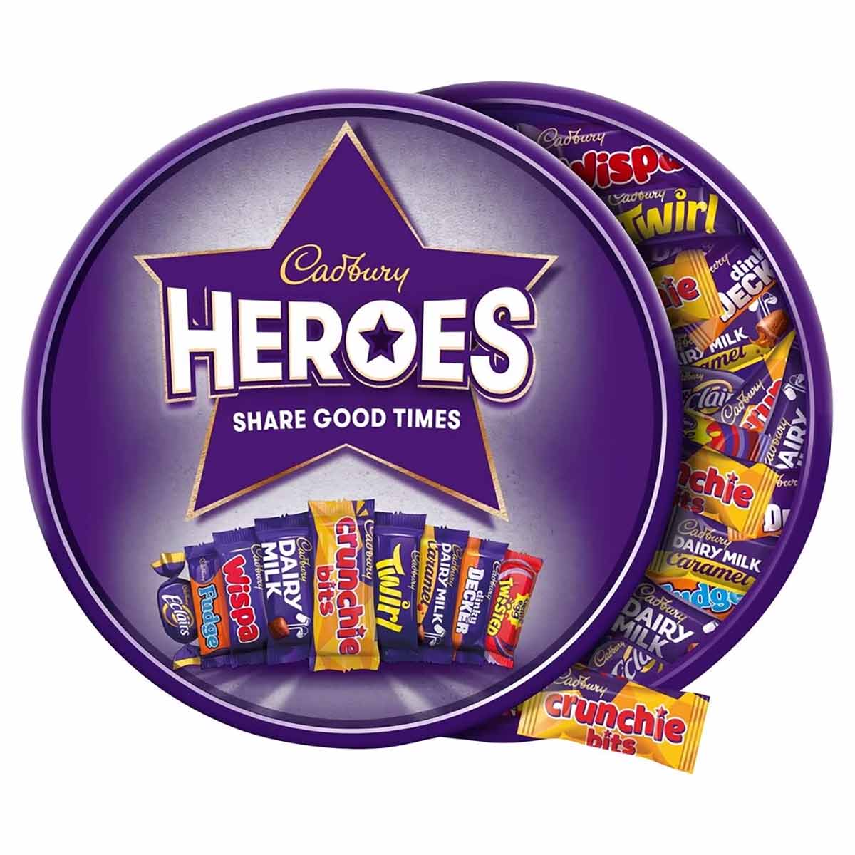 Purple Tub Of Cadbury Heroes For Vegan Post