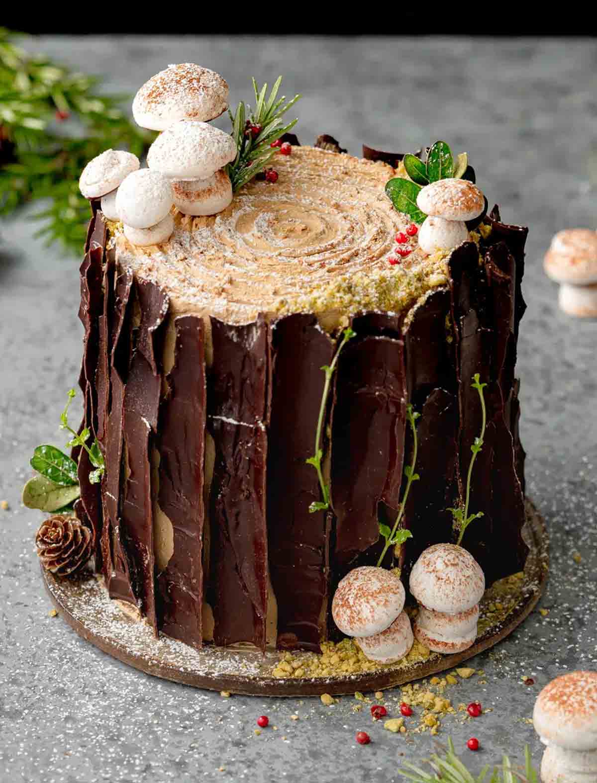 Vegan Tree Stump Cake