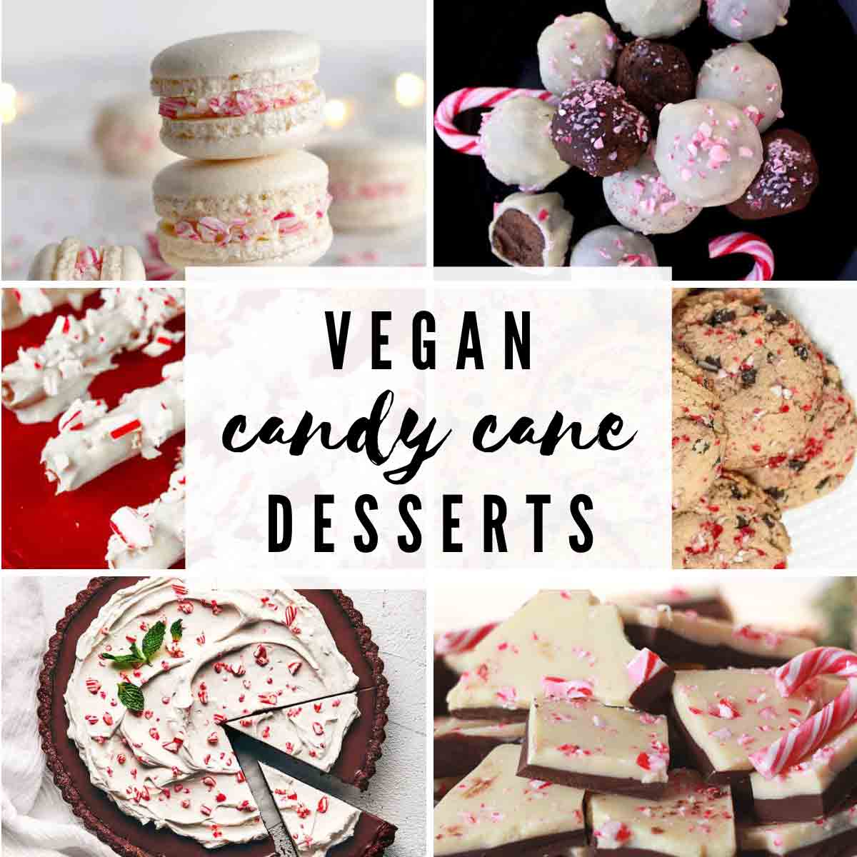Vegan Candy Cane Desserts Images With Text Overlay