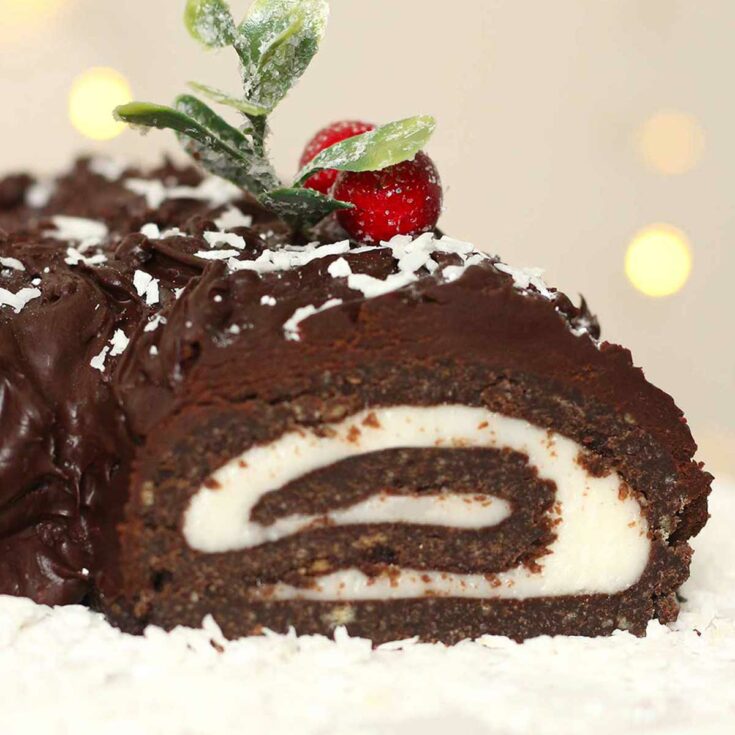 No-Bake Yule Log (Vegan-Friendly) - BakedbyClo | Vegan Dessert Blog