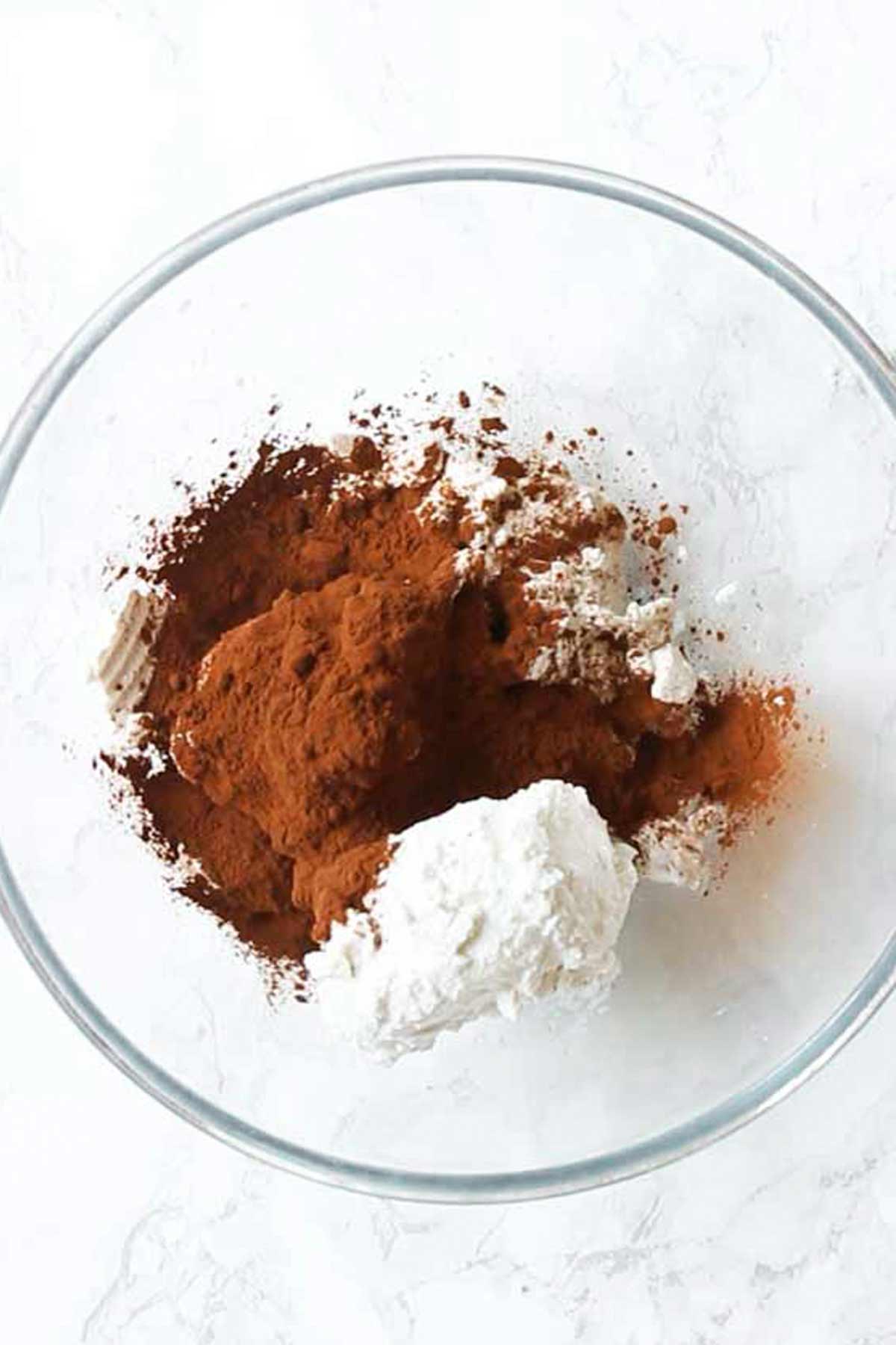 Coconut Milk And Cocoa Powder In A Bowl