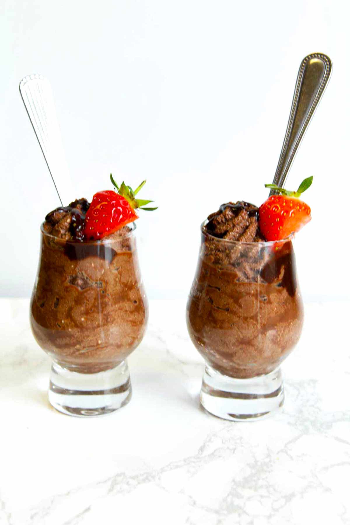 Two Mini Glasses Full Of 3 Ingredient Dairy Free Mousse