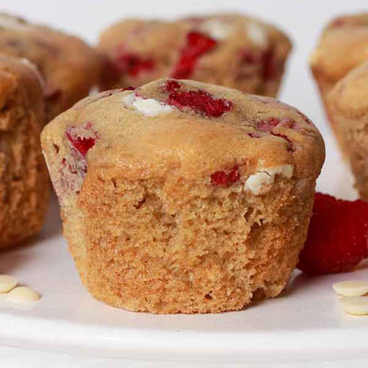 Vegan White Chocolate Raspberry Muffins