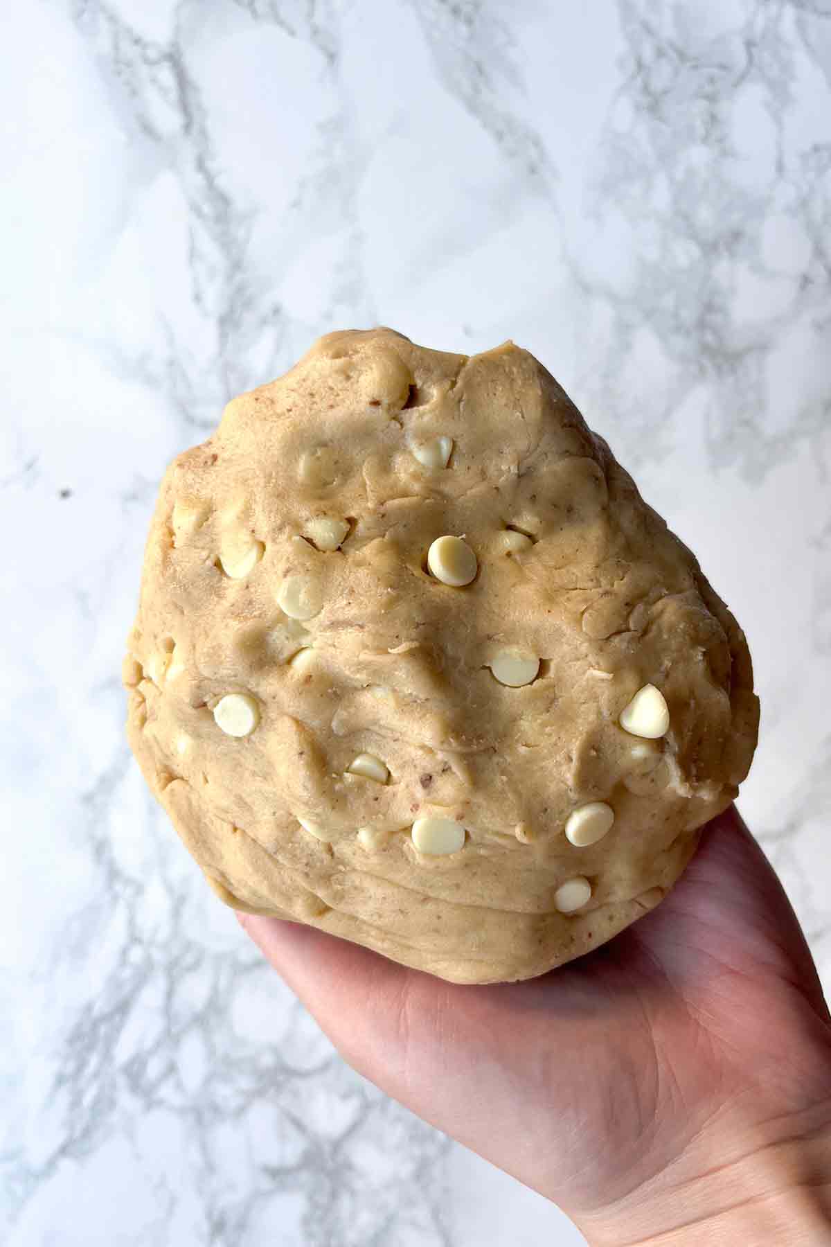 Ball Of Cookie Dough With White Chocolate Chips