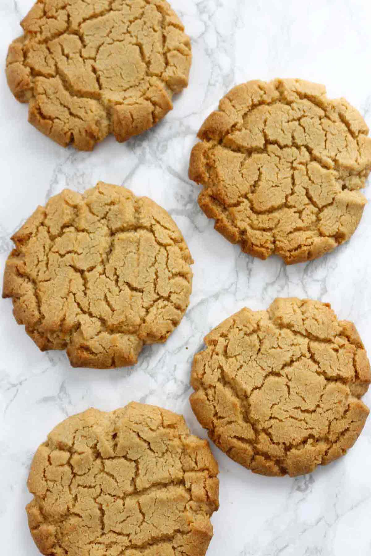 Vegan Peanut Butter Cookies On A White Surface
