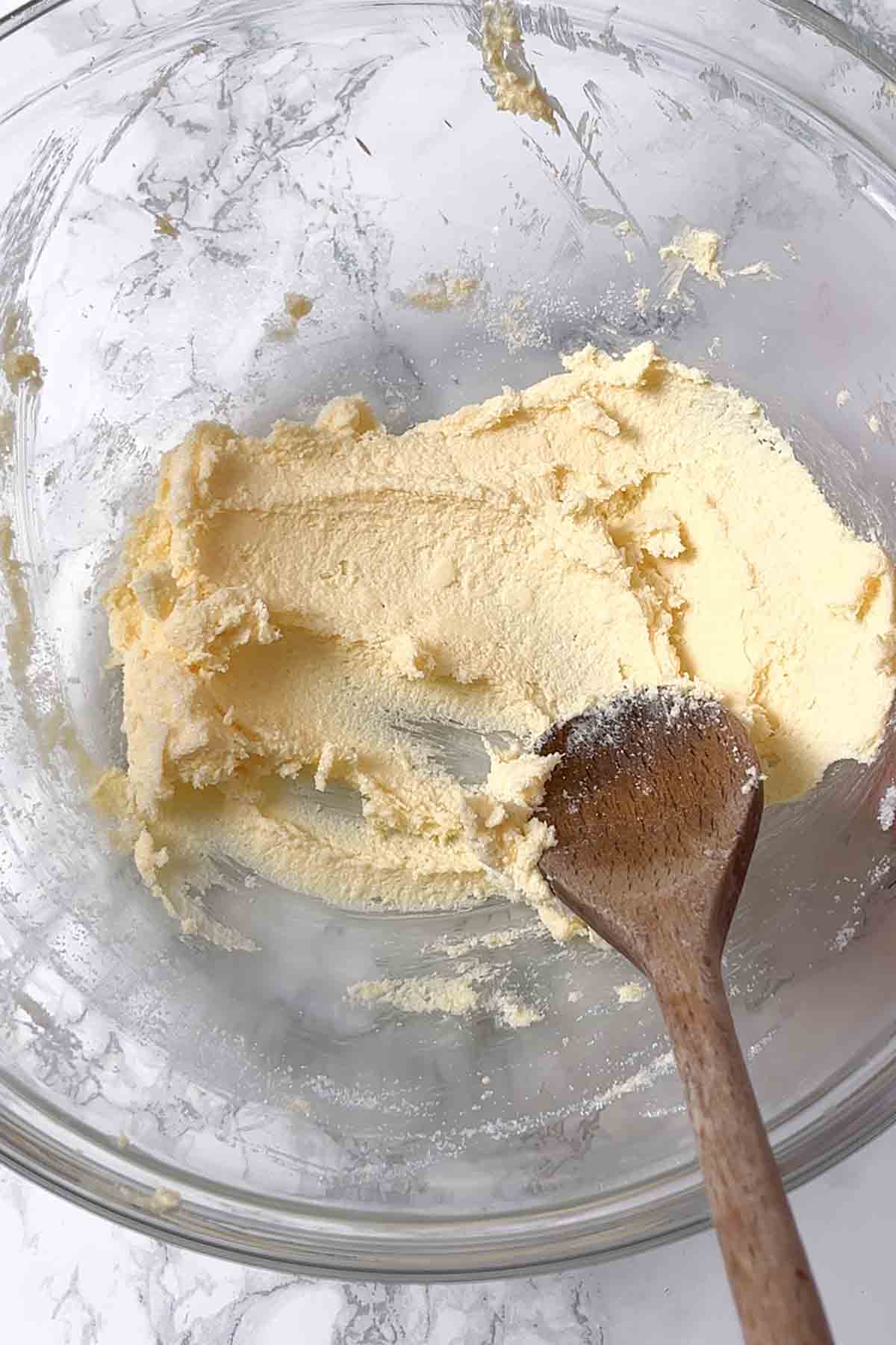 Sugar And Butter Creamed Together In A Bowl