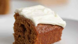 Image Of Vegan Ginger Cake With Dairy Free Cream Cheese Frosting On Top