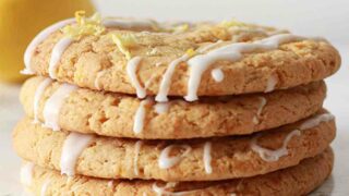 Stack Of 4 Vegan Lemon Drizzle Cookies