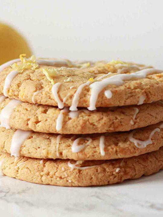 Stack Of 4 Vegan Lemon Drizzle Cookies