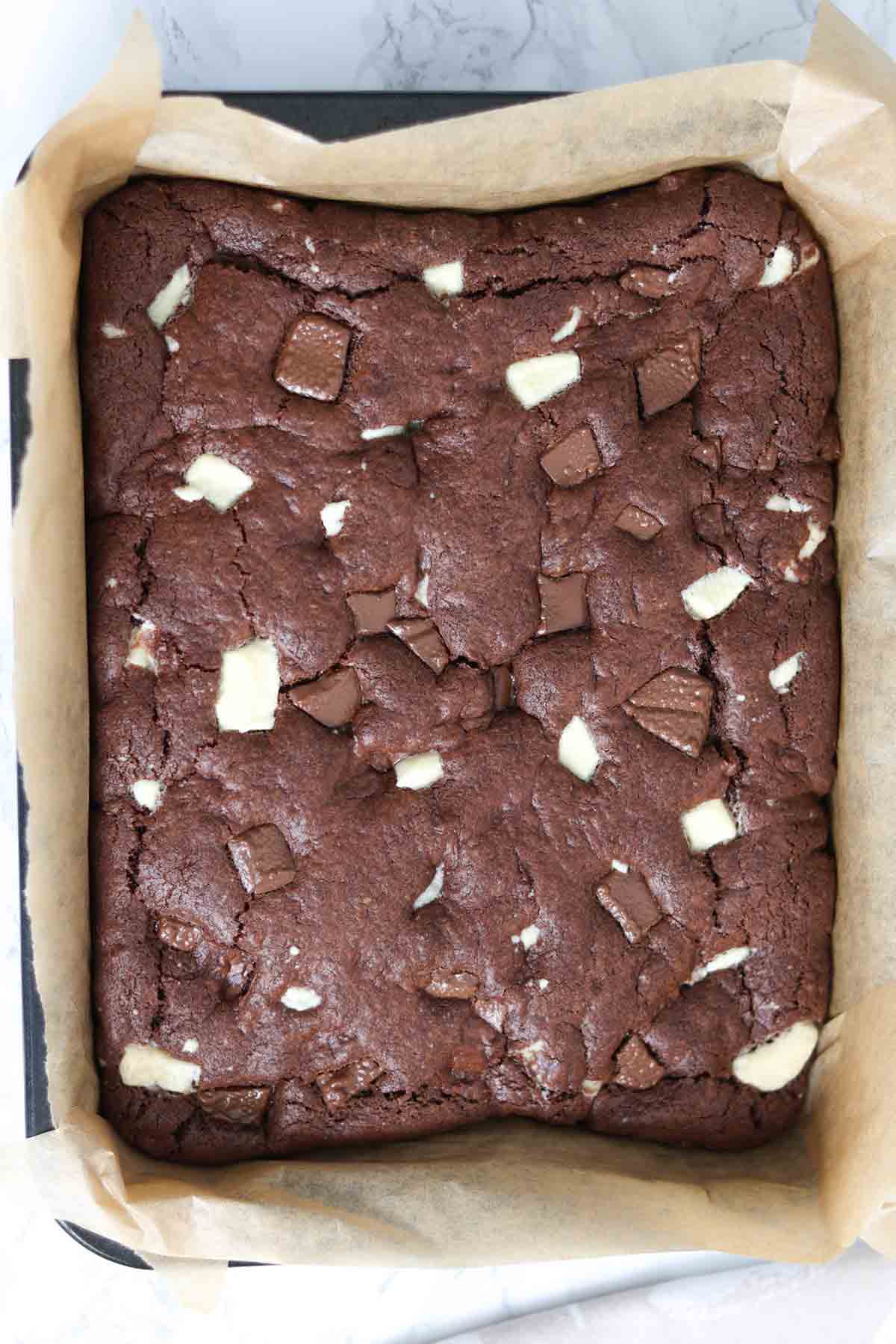 Baked Cookie Slab In Lined Tin